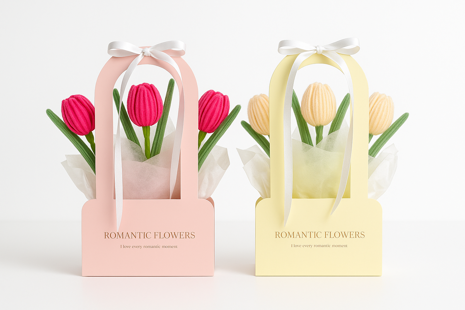 Romantic Flower Basket in Pastel