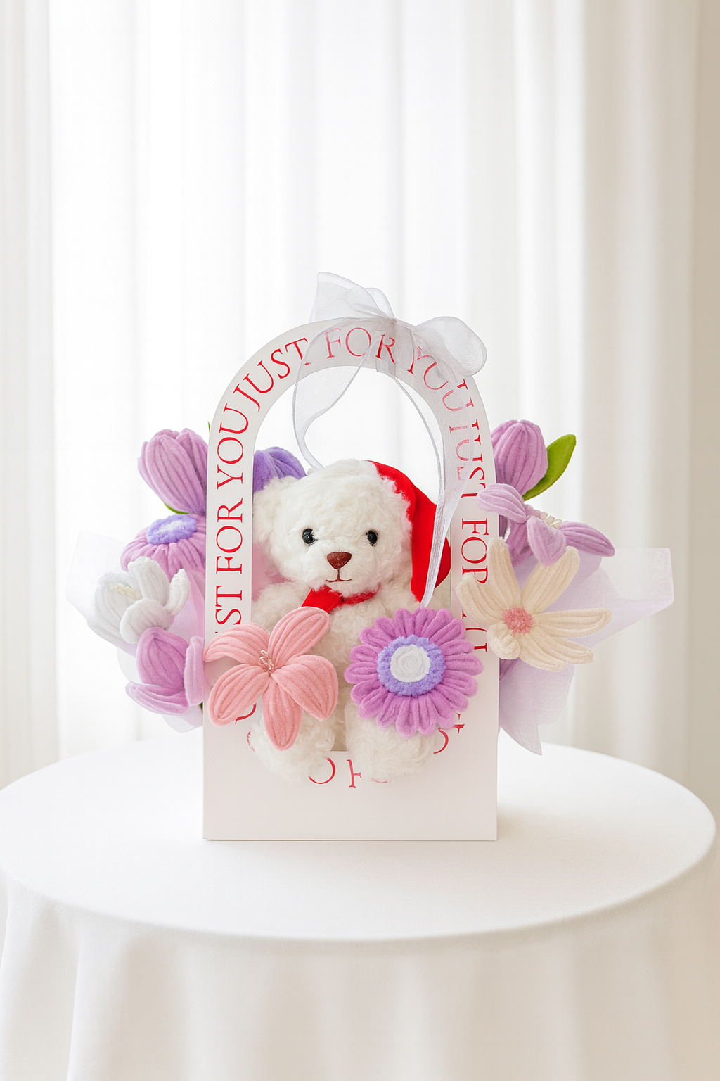 Premium Santa Bear Basket (Purple)