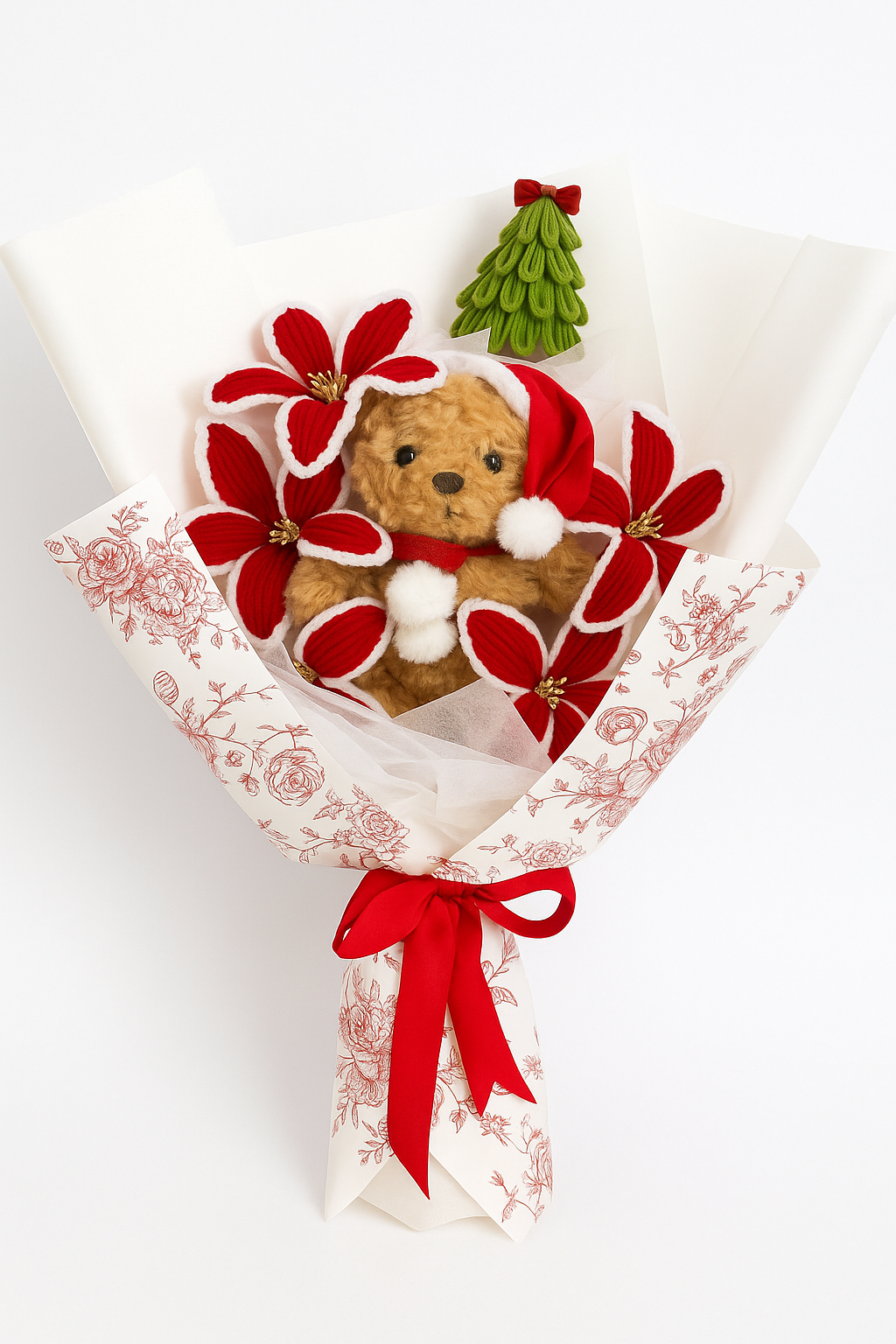 Santa Bear Bouquet (Red)